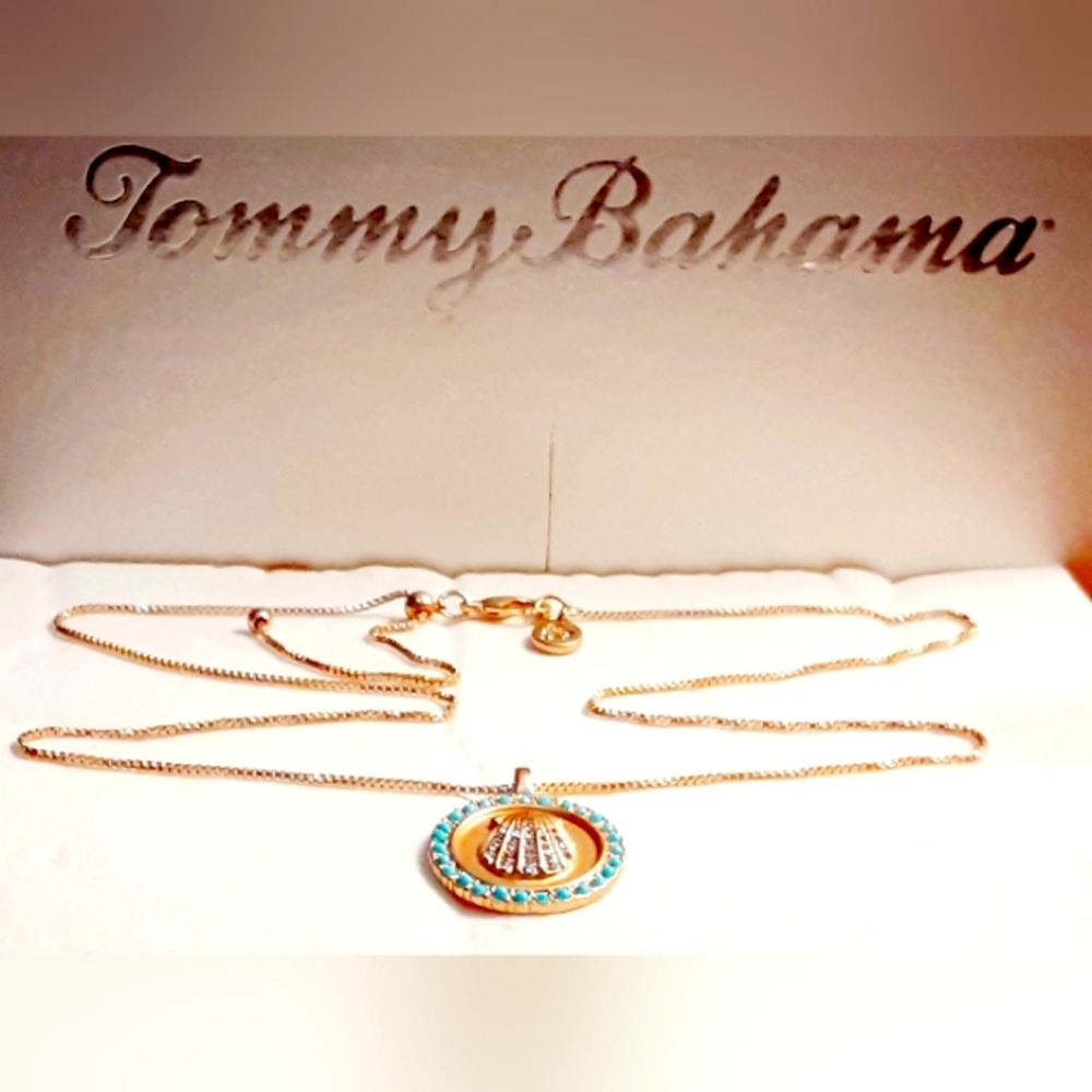 Tommy Bahama Gold Adjustable Necklace & Seashell Pendant